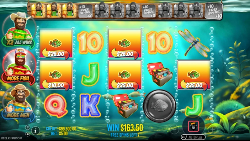 Golden Power Up Coins feature in Big Bass Trophy Catch slot