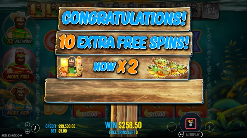 Big Bass Trophy Catch multiplier trail during Free Spins