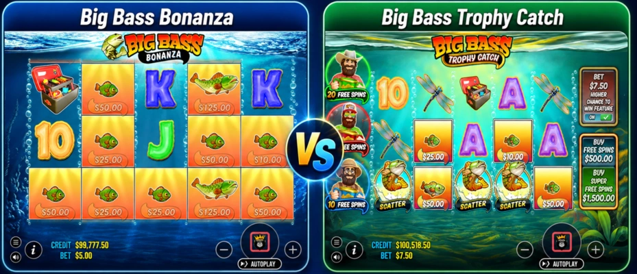 Big Bass Trophy Catch compared with other Big Bass slots